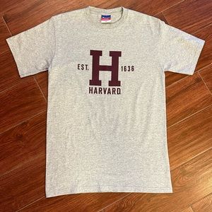 Harvard University College Gray Short Sleeve Champion Tag Adult Medium T Shirt